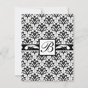Elegant Art Deco Floral Damask Custom Monogram Invitation