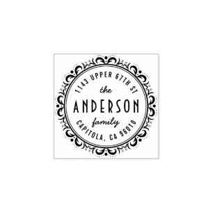 Elegant Art Deco Frame Return Address Custom Rubber Stamp