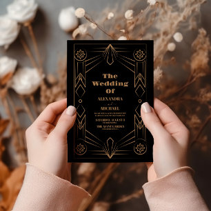 Elegant Art Deco Frame Wedding Invitation