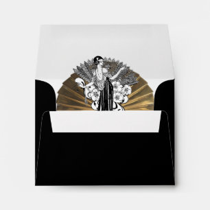 Elegant Art Deco Gatsby Wedding Note Card Envelope