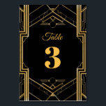 Elegant Art Deco Gatsby Wedding Table Number Card<br><div class="desc">I hope you enjoy this great Wedding Table Number Card with this Elegant Art Deco Gatsby Design on it.  You can change all the personal information on the Table Card to meet your needs.  Enjoy!
https://www.zazzle.com/store/dazzlingpaperitems</div>