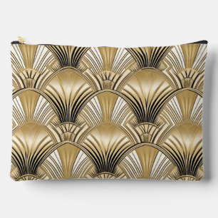 Elegant Art Deco gold black pattern Accessory Pouch