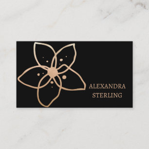 Elegant Art Deco Gold Floral Business Card
