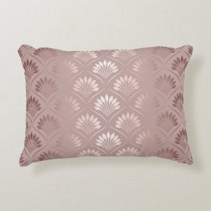 Elegant art deco gold lattice pattern accent pillow