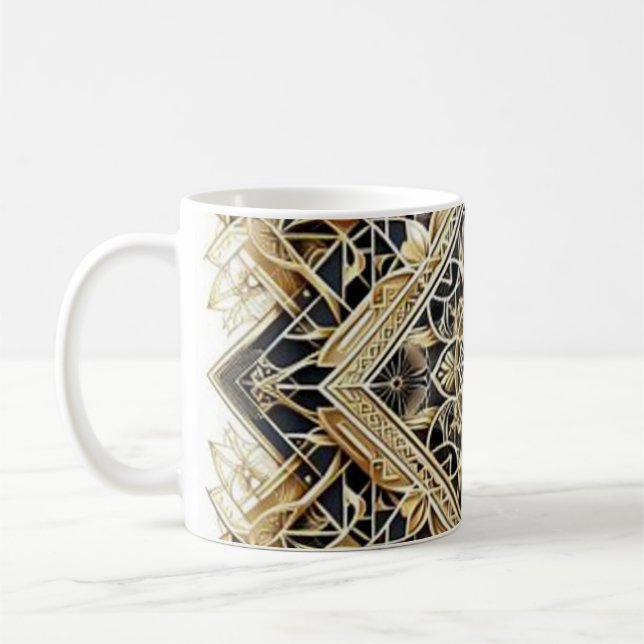 Elégant Art Déco Gold Lines Mug (Gauche)