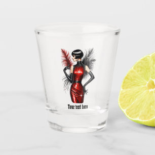 Elegant Art Deco lady customizable Shot Glass