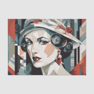 Elegant art deco lady  tissue paper