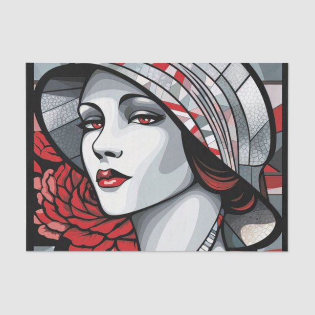 Elegant art deco lady  tissue paper (Front)