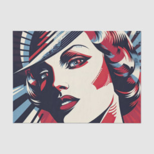 Elegant art deco lady tissue paper