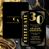 Elegant Art Deco Luxury 30th Birthday Party