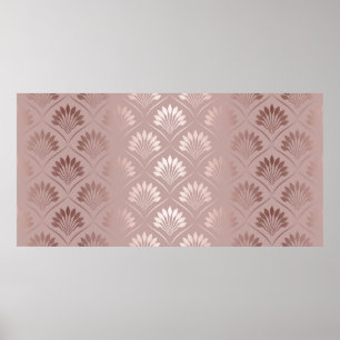 Elégant art déco motif de treillis or