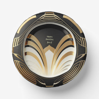 Elegant Art Deco Paper Bowls - Personalized Plate