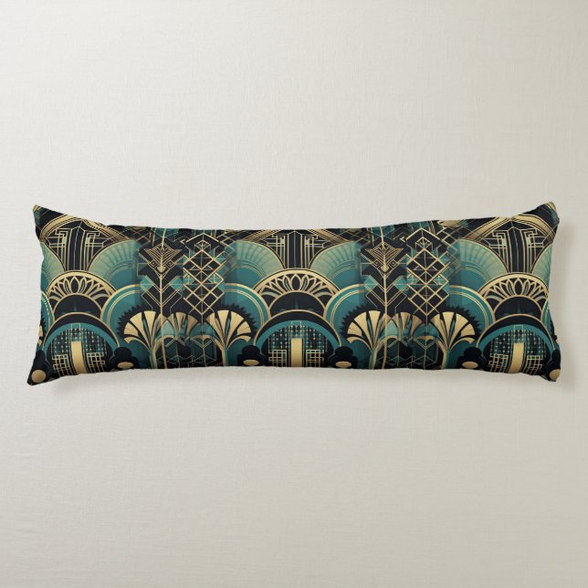 elegant art deco pattern  body pillow (Front)