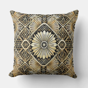 Elegant Art Deco Pattern Design Throw Pillow