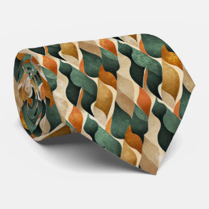 Elegant Art Deco Pattern in Deep Green and Gold Tie