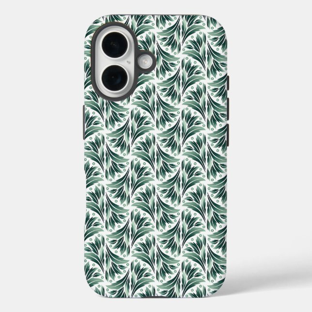 Elegant Art Deco Pattern with Green Foliage Case-Mate iPhone Case (Back)