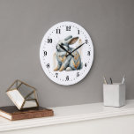 Elegant art deco penguin bunny large clock<br><div class="desc">Elegant art deco penguin bunny Large Clock</div>