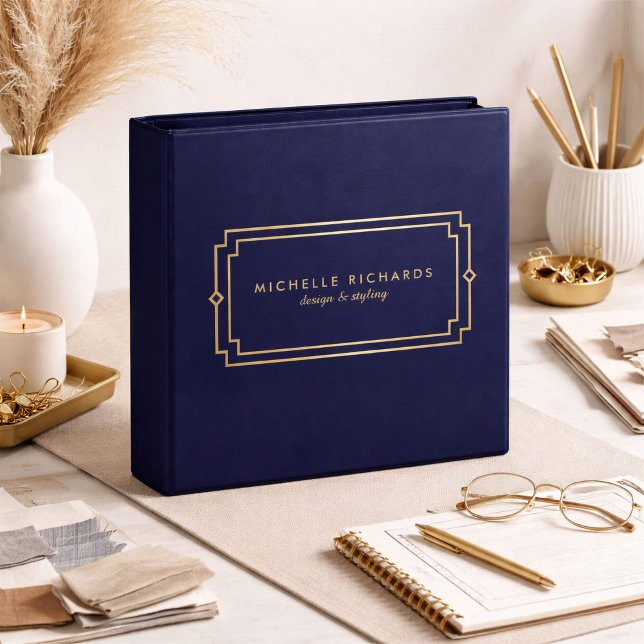 Elegant Art Deco Professional Navy/Gold Binder (Creator Uploaded)