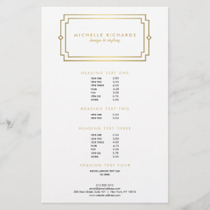 Elegant Art Deco Professional White/Gold Flyer
