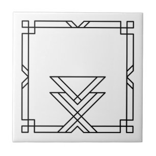 Elegant Art Deco Simple Geometric Frame Tile