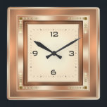 Elegant Art Deco Square Wall Clock<br><div class="desc">Great design. You will love it like others. Be free to use this design for other product or to add your text. Follow me for more. Thank you. Have a nice day.</div>