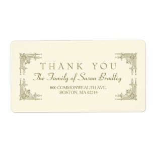 Elegant Art Deco style Family Thank you Label