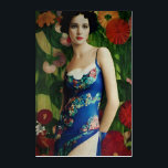 Elegant Art Deco Style Woman wth Large Flowers Art<br><div class="desc">Feeling fancy? Feast your eyes on this Art Deco style masterpiece! The roaring 20s might be over,  but the glamour lives on in this stunning piece. The intricate details and vibrant colours of the flowers will leave you feeling like a true Gatsby.</div>