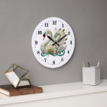 Elegant art deco swan large clock<br><div class="desc">Elegant art deco swan Large Clock</div>