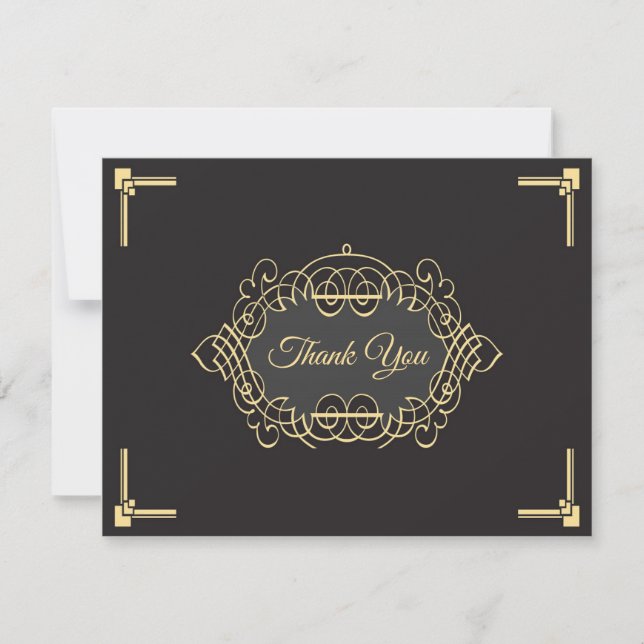 Elegant Art Deco Thank You Card (Front)
