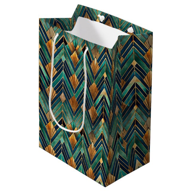 Elegant Art Deco tiled pattern  Medium Gift Bag (Front Angled)