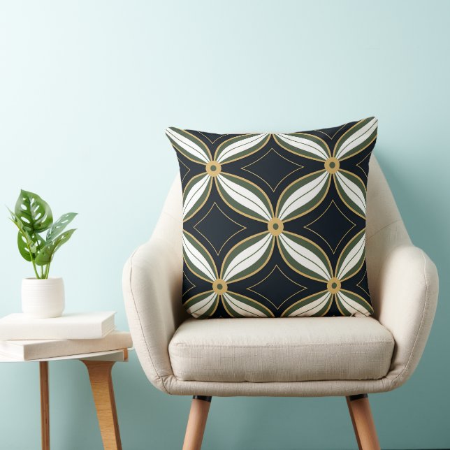Elegant art deco tiled pattern  throw pillow (Chair)