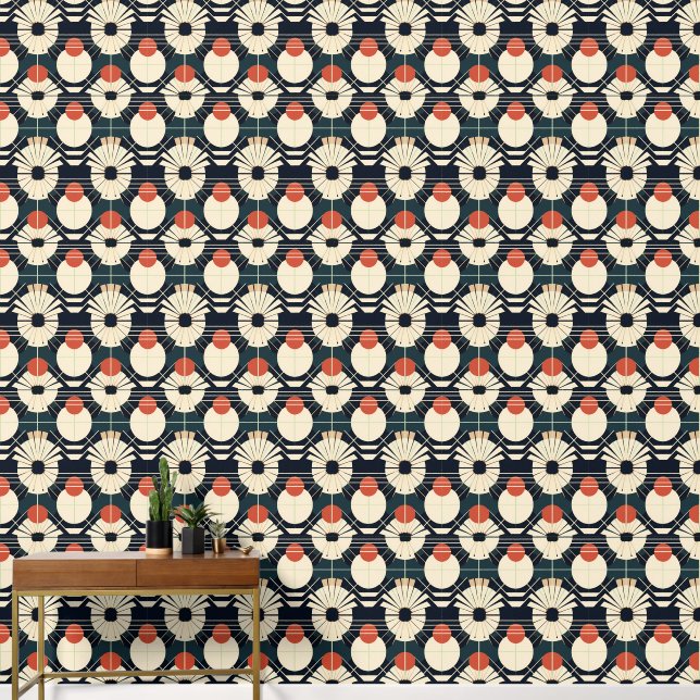 elegant art Deco tiled pattern  Wallpaper (Hallway)