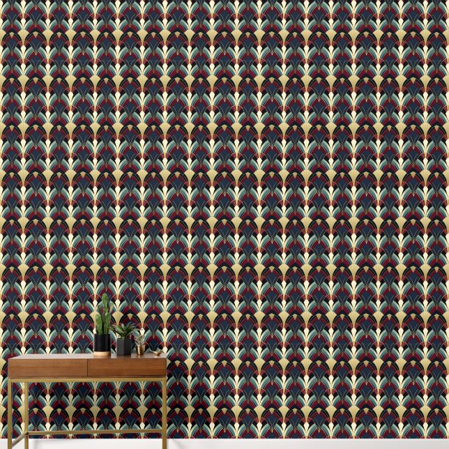 elegant art Deco tiled pattern  Wallpaper (Hallway)