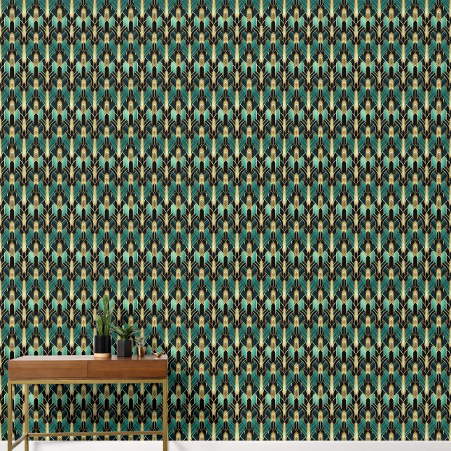 elegant art Deco tiled pattern Wallpaper  (Hallway)