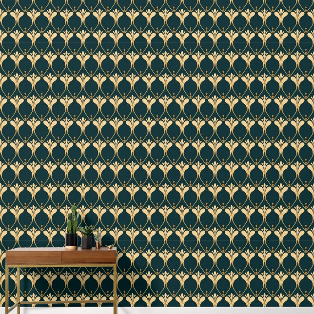 elegant art Deco tiled pattern  Wallpaper (Hallway)
