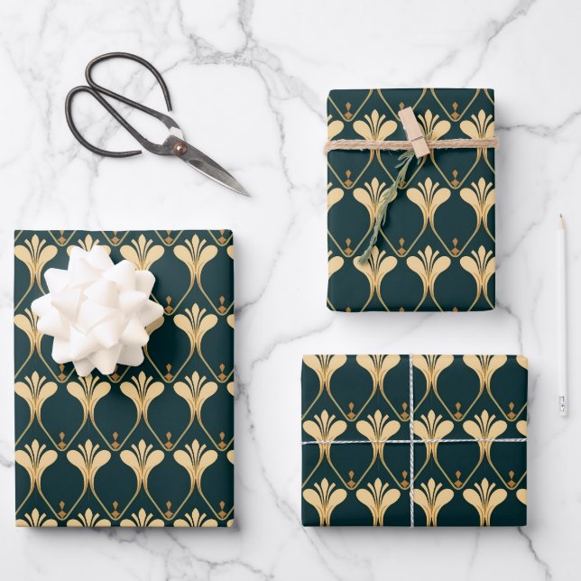Elegant Art Deco tiled pattern  Wrapping Paper Sheet (Front)