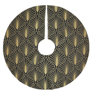Elegant Art Deco: Vintage Abstract Brushed Polyester Tree Skirt