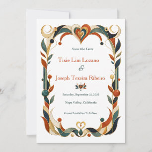 Elegant Art Deco Wedding Invitation Border 