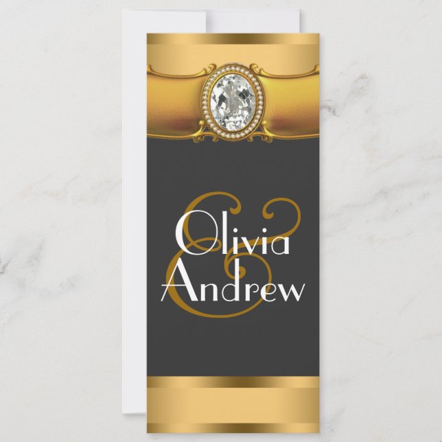 Elegant Art Deco Wedding Invitations (Front)