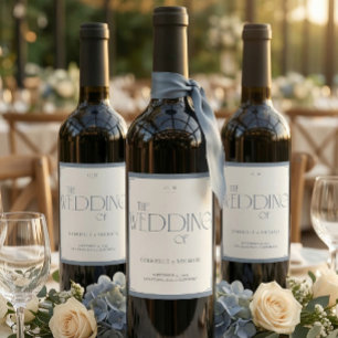 Elegant Art Deco Wedding Welcome Sign Wine Label