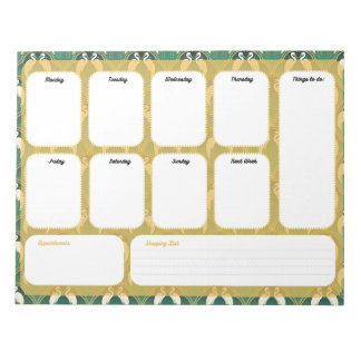 Elegant Art Deco Weekly Planner –  Weekly Notepad
