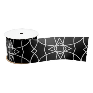 Elegant Art Geometric Pattern Design Abstract  Satin Ribbon