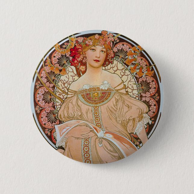 Elegant Art Nouveau 2 Inch Round Button (Front)