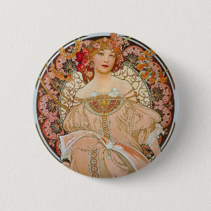 Elegant Art Nouveau 2 Inch Round Button