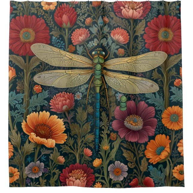 Elegant art nouveau Autumn floral Dragonfly (Front)