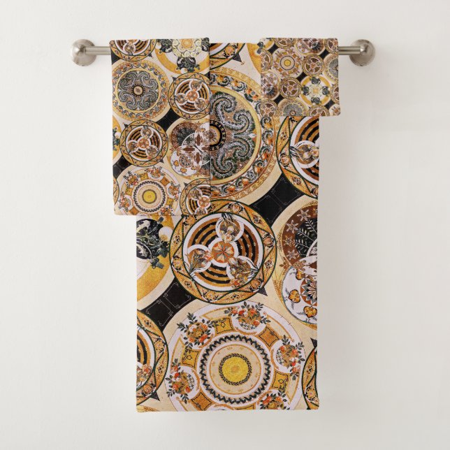 Élégant Art Nouveau Décoratif Gold Brown Motif (En situation)