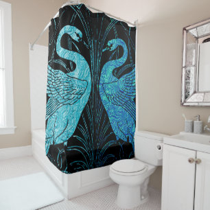 elegant art nouveau design, metallic teal & black,