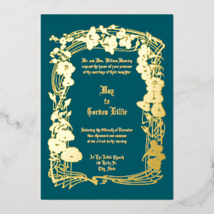Elegant Art Nouveau Floral Border Wedding