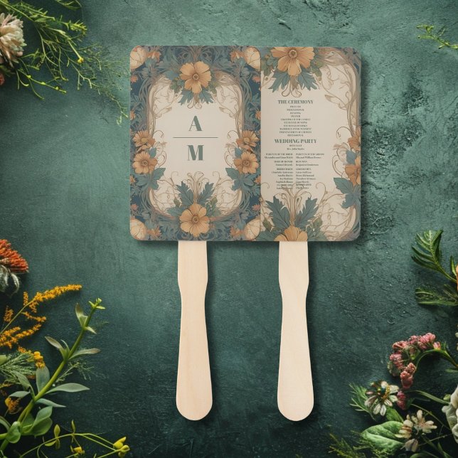 Elegant Art Nouveau Floral Wedding  Hand Fan (Creator Uploaded)