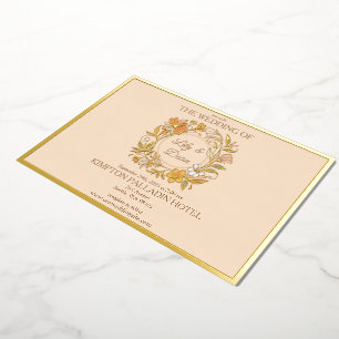 Elegant Art Nouveau Floral Wedding Invitation